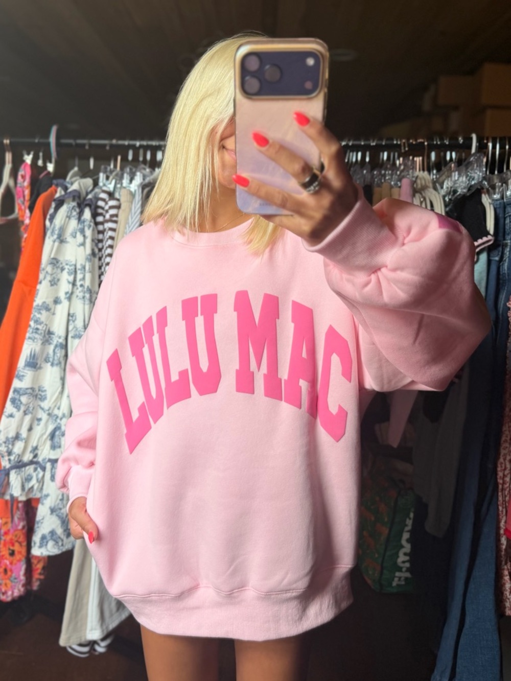 Lulu Mac Light Pink Sweatshirt